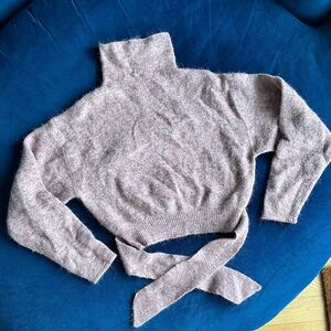 Aritzia Wilfred Lorin High neck Wool Alpaca Sweater in Light Pink Heather 2XS